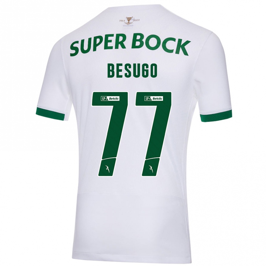 Hombre Fútbol Camiseta Rafael Besugo #77 Blanco Verde 2ª Equipación 2024/25 México