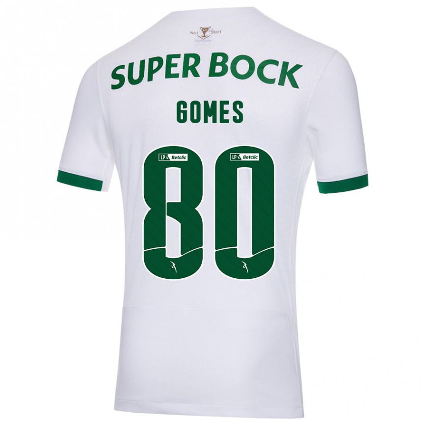 Hombre Fútbol Camiseta Luís Gomes #80 Blanco Verde 2ª Equipación 2024/25 México