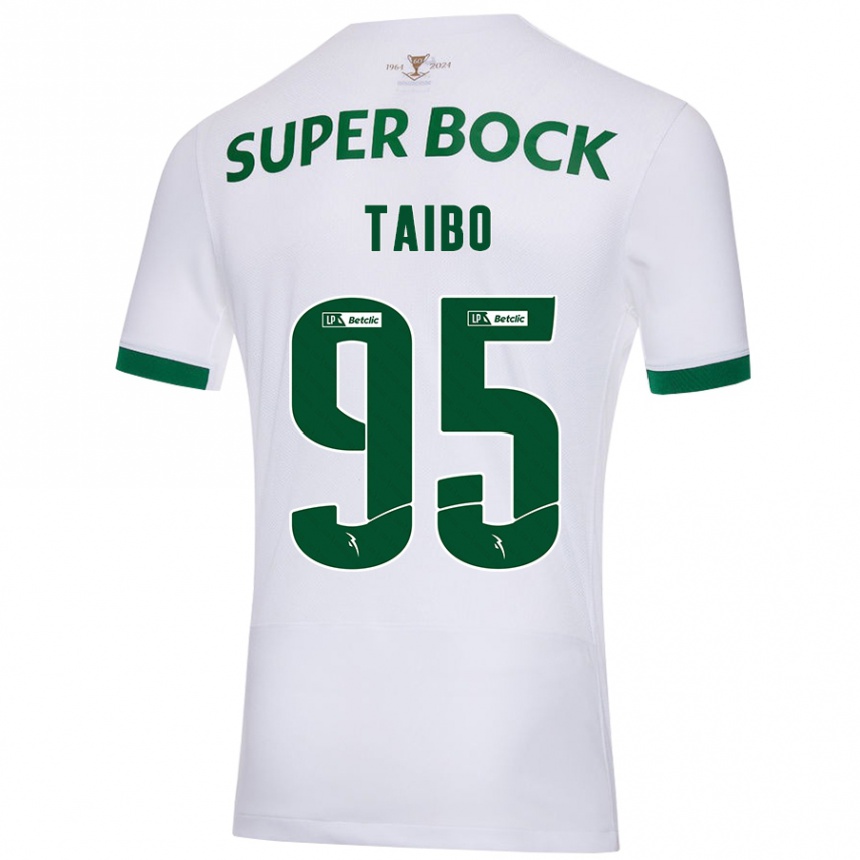 Hombre Fútbol Camiseta Lucas Taibo #95 Blanco Verde 2ª Equipación 2024/25 México