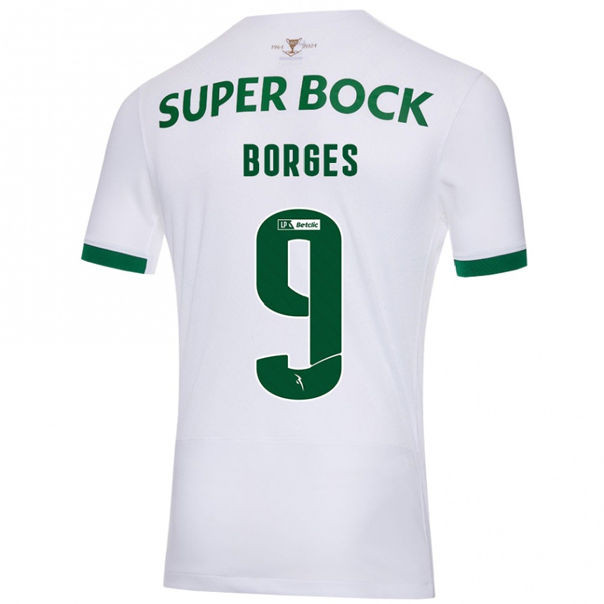 Hombre Fútbol Camiseta Ana Borges #9 Blanco Verde 2ª Equipación 2024/25 México