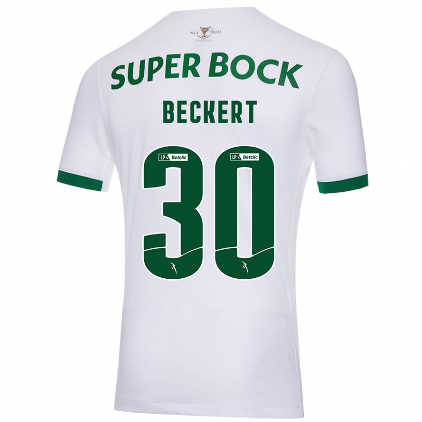 Hombre Fútbol Camiseta Carolina Beckert #30 Blanco Verde 2ª Equipación 2024/25 México