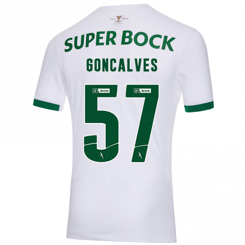 Hombre Fútbol Camiseta Inês Gonçalves #57 Blanco Verde 2ª Equipación 2024/25 México