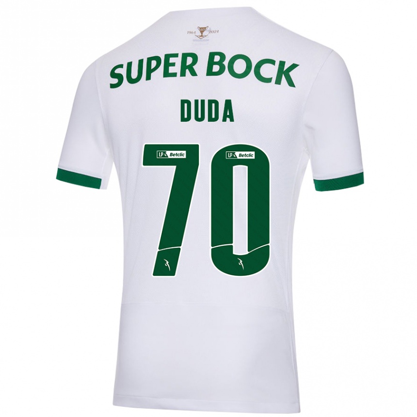 Hombre Fútbol Camiseta Dudá #70 Blanco Verde 2ª Equipación 2024/25 México