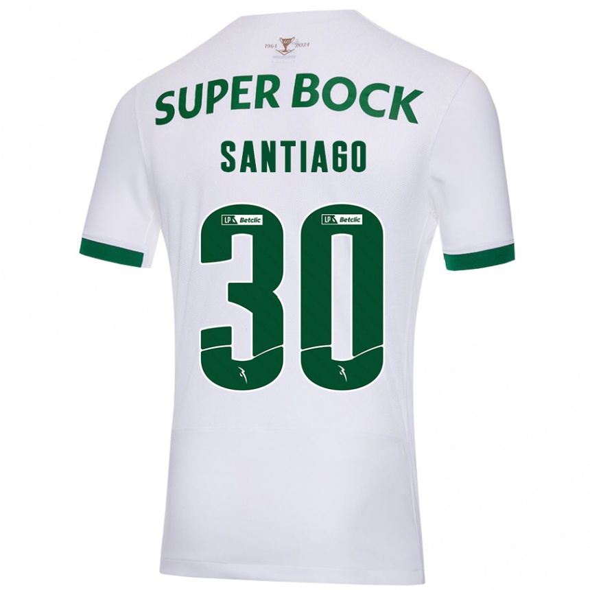 Hombre Fútbol Camiseta Carolina Santiago #30 Blanco Verde 2ª Equipación 2024/25 México