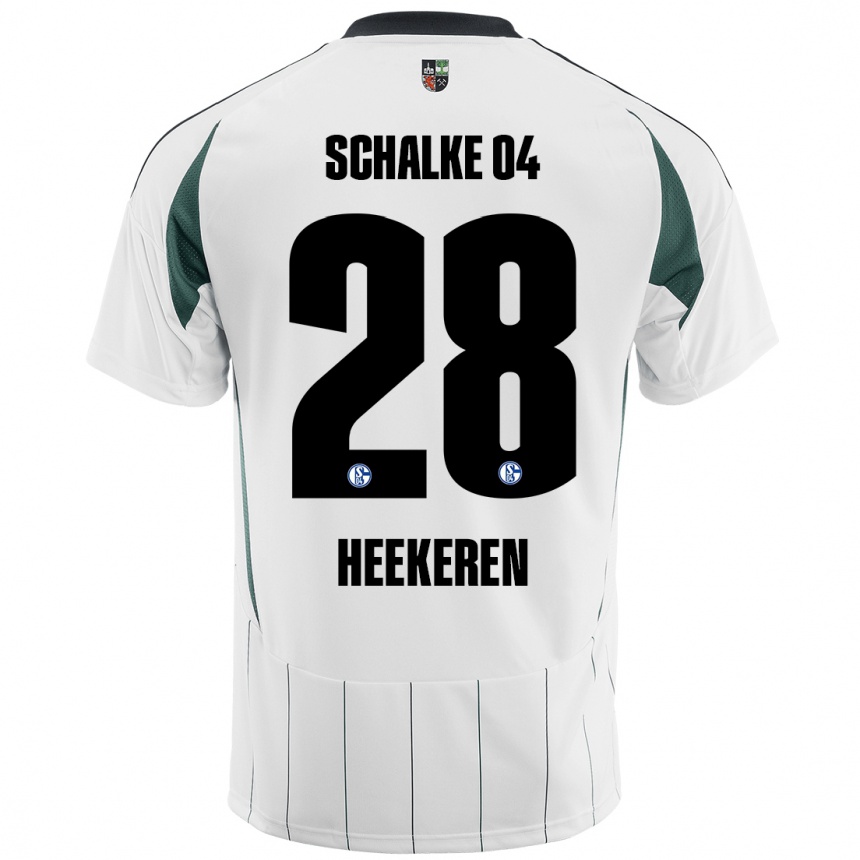 Hombre Fútbol Camiseta Justin Heekeren #28 Blanco Verde 2ª Equipación 2024/25 México