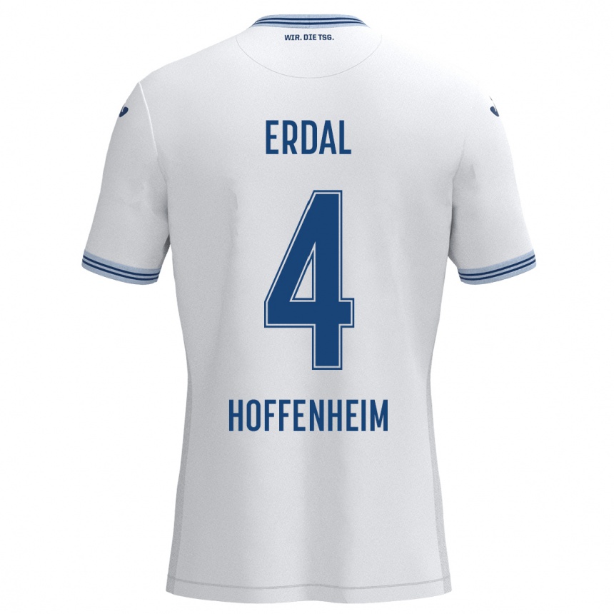 Hombre Fútbol Camiseta İzzet Erdal #4 Blanco Azul 2ª Equipación 2024/25 México