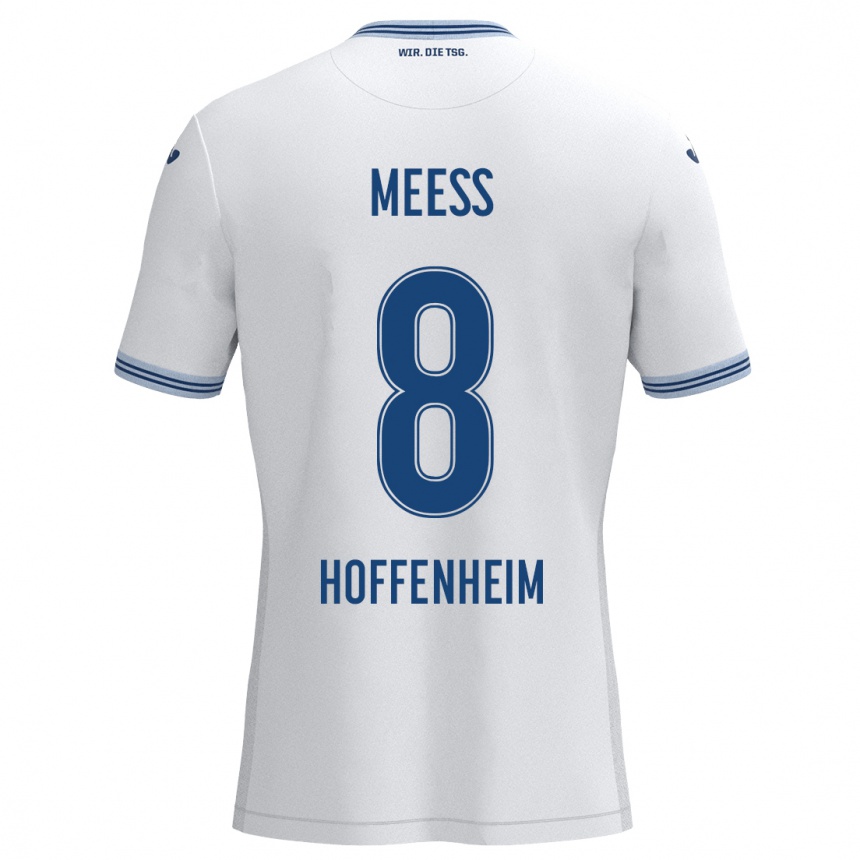 Hombre Fútbol Camiseta Jakob Meeß #8 Blanco Azul 2ª Equipación 2024/25 México