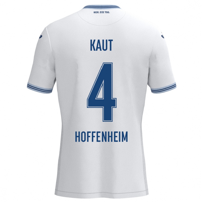 Hombre Fútbol Camiseta Lisann Kaut #4 Blanco Azul 2ª Equipación 2024/25 México