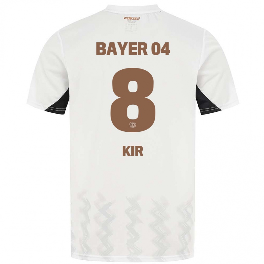 Hombre Fútbol Camiseta Burak Kir #8 Blanco Negro 2ª Equipación 2024/25 México