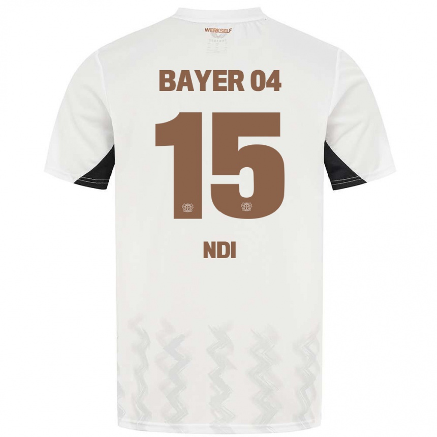 Hombre Fútbol Camiseta Bradley Ndi #15 Blanco Negro 2ª Equipación 2024/25 México