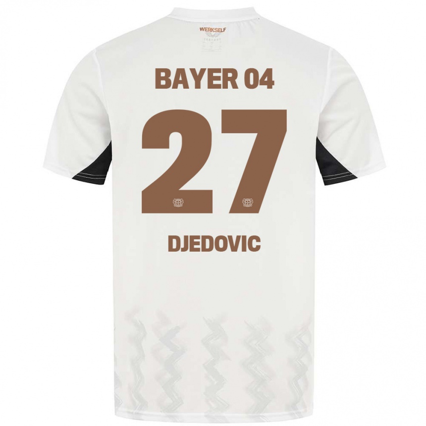 Hombre Fútbol Camiseta Seldin Djedovic #27 Blanco Negro 2ª Equipación 2024/25 México