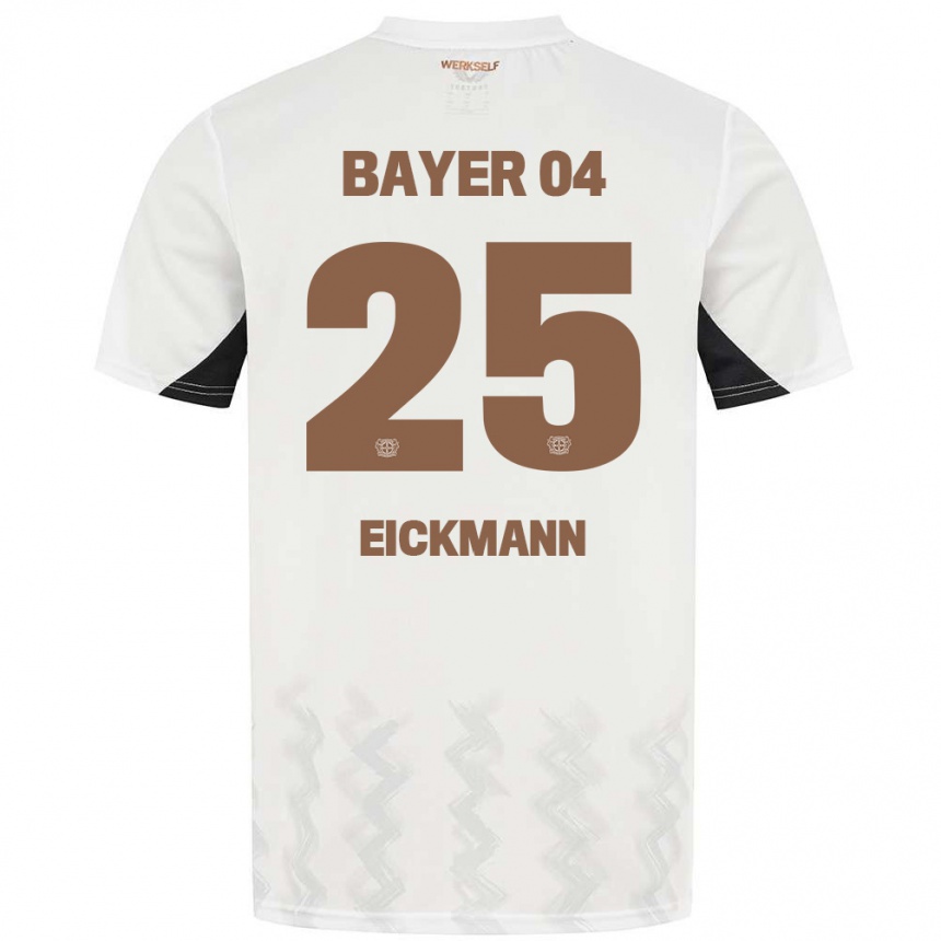 Hombre Fútbol Camiseta Mia Eickmann #25 Blanco Negro 2ª Equipación 2024/25 México