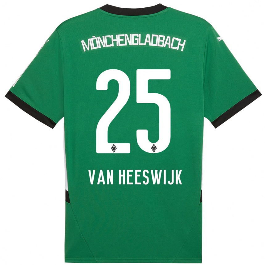 Hombre Fútbol Camiseta Amber Van Heeswijk #25 Verde Blanco 2ª Equipación 2024/25 México