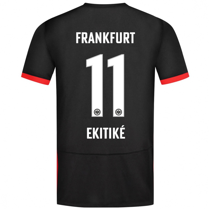 Hombre Fútbol Camiseta Hugo Ekitike #11 Negro 2ª Equipación 2024/25 México