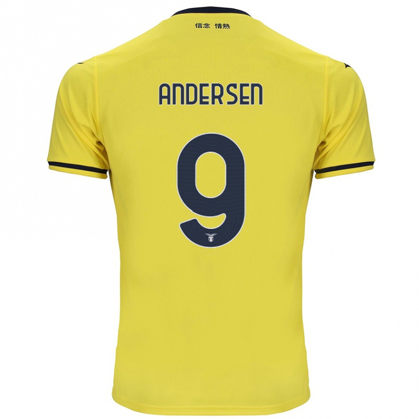 Hombre Fútbol Camiseta Signe Holt Andersen #9 Amarillo 2ª Equipación 2024/25 México