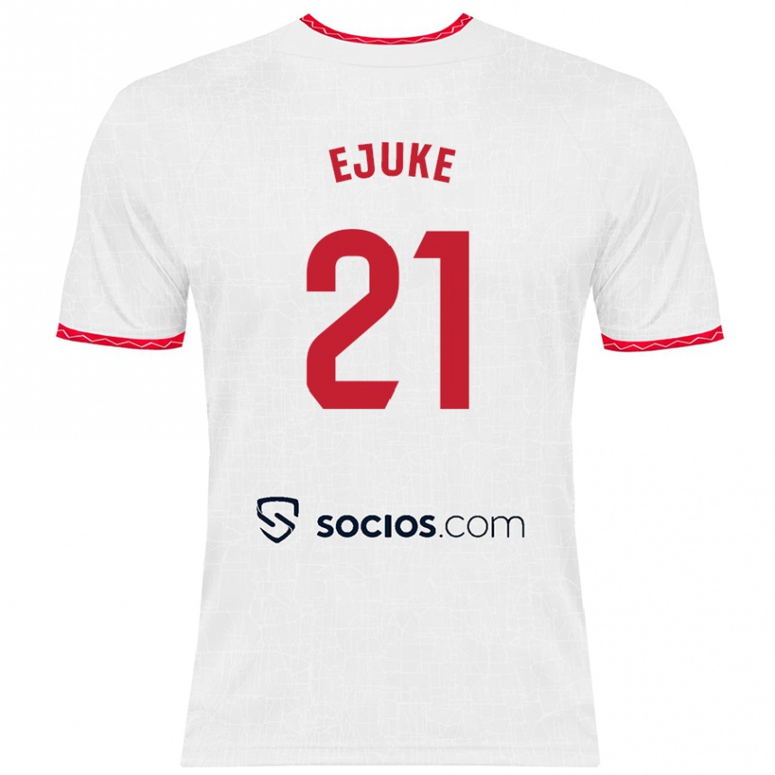 Mujer Fútbol Camiseta Chidera Ejuke #21 Blanco Rojo 1ª Equipación 2024/25 México