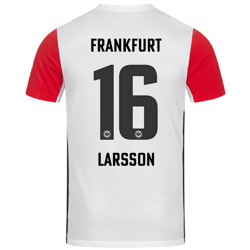 Mujer Fútbol Camiseta Hugo Larsson #16 Blanco Rojo 1ª Equipación 2024/25 México