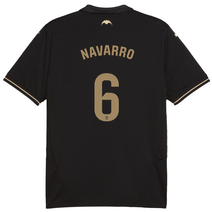 Mujer Fútbol Camiseta Javi Navarro #6 Negro 2ª Equipación 2024/25 México