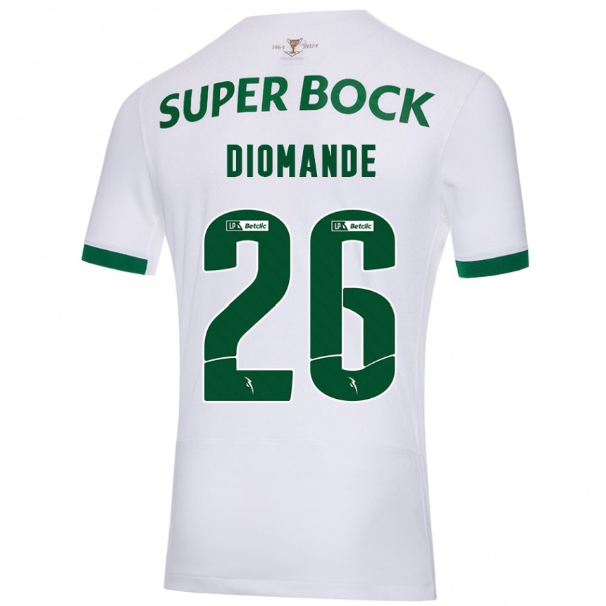 Mujer Fútbol Camiseta Ousmane Diomande #26 Blanco Verde 2ª Equipación 2024/25 México