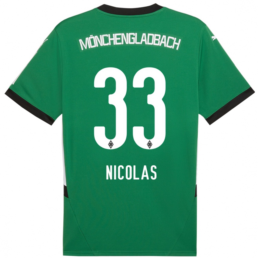 Mujer Fútbol Camiseta Moritz Nicolas #33 Verde Blanco 2ª Equipación 2024/25 México