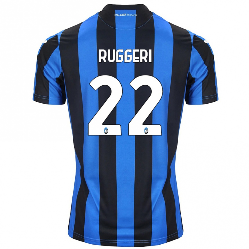 Niño Fútbol Camiseta Matteo Ruggeri #22 Azul Negro 1ª Equipación 2024/25 México