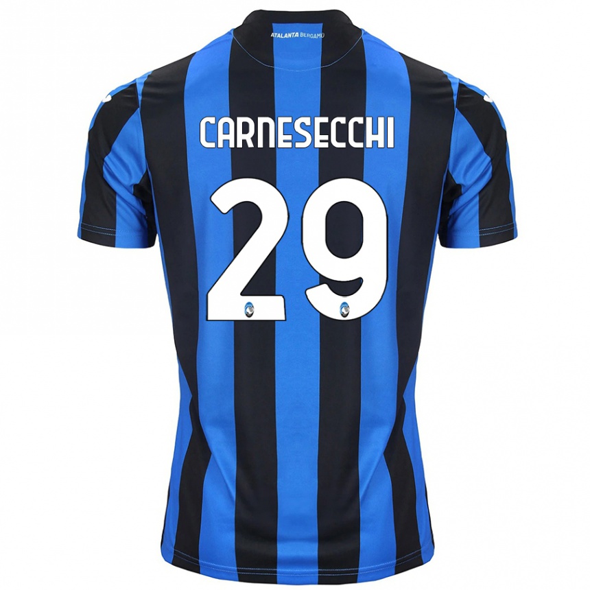 Niño Fútbol Camiseta Marco Carnesecchi #29 Azul Negro 1ª Equipación 2024/25 México