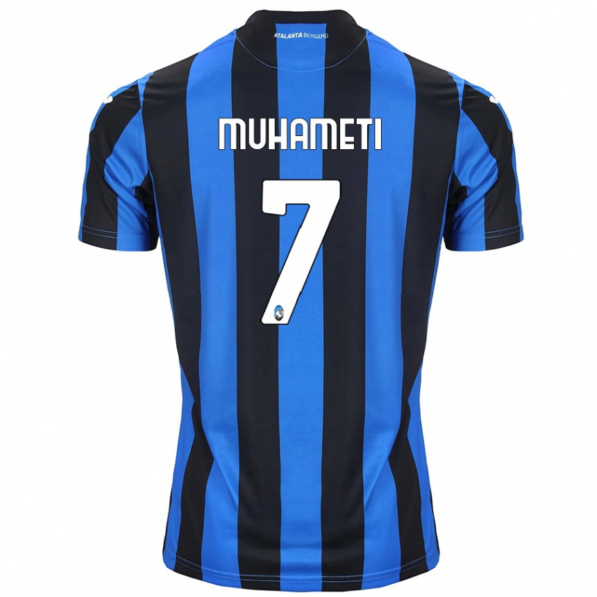 Niño Fútbol Camiseta Endri Muhameti #7 Azul Negro 1ª Equipación 2024/25 México