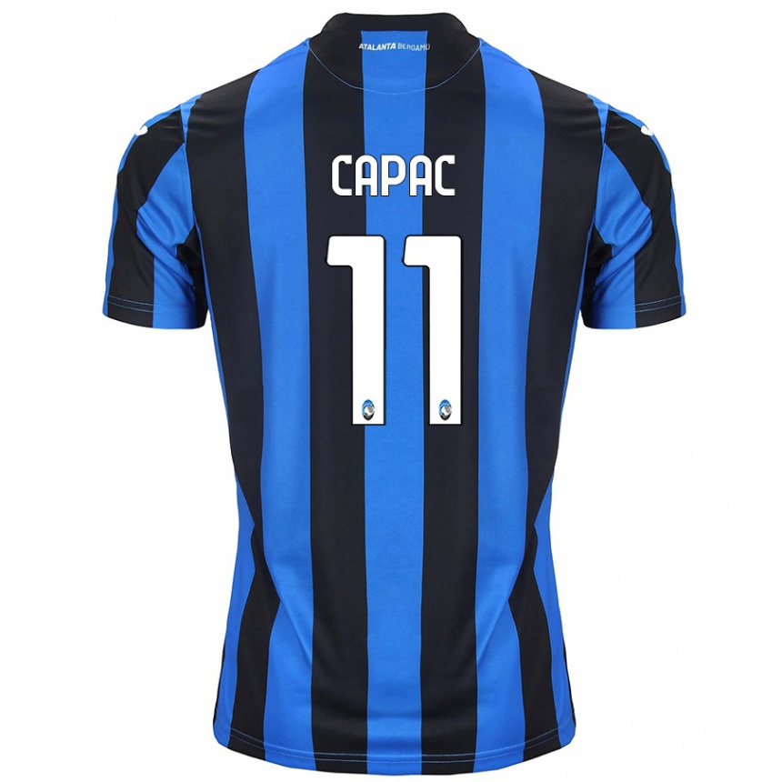 Niño Fútbol Camiseta Alexandru Capac #11 Azul Negro 1ª Equipación 2024/25 México