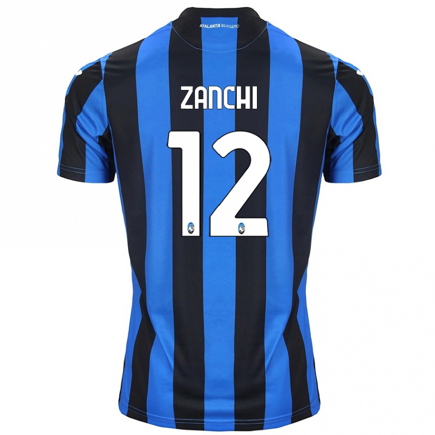 Niño Fútbol Camiseta Edoardo Zanchi #12 Azul Negro 1ª Equipación 2024/25 México