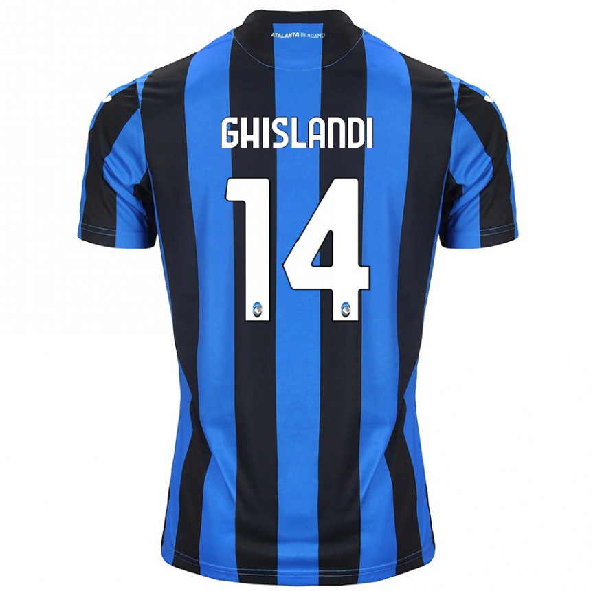 Niño Fútbol Camiseta Davide Ghislandi #14 Azul Negro 1ª Equipación 2024/25 México