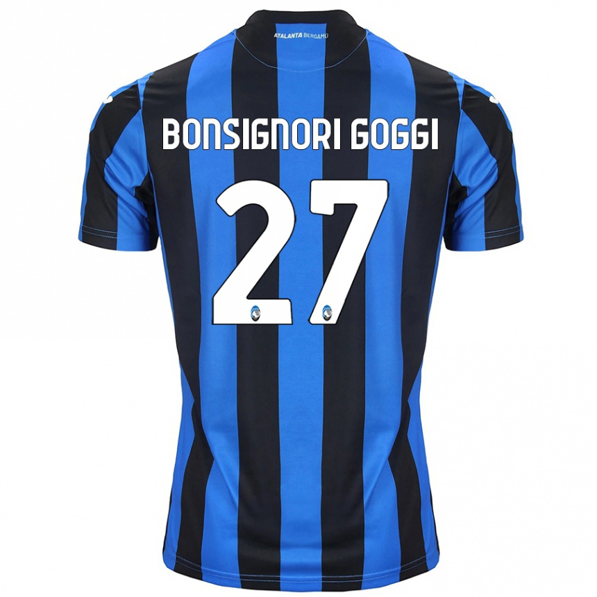 Niño Fútbol Camiseta Lorenzo Bonsignori Goggi #27 Azul Negro 1ª Equipación 2024/25 México