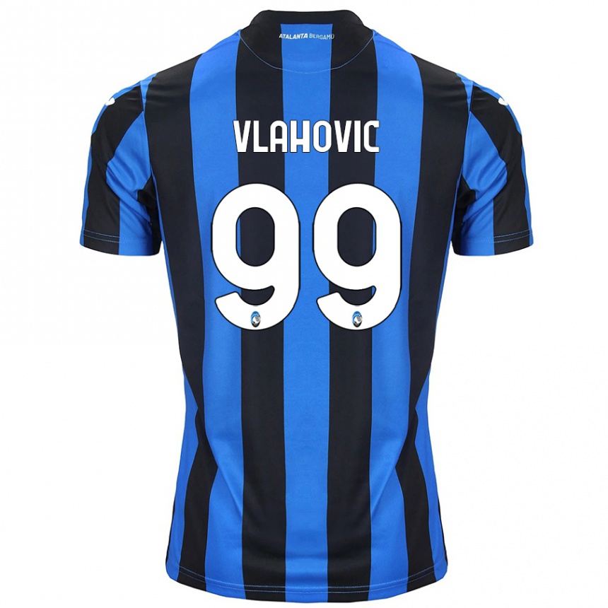 Niño Fútbol Camiseta Vanja Vlahovic #99 Azul Negro 1ª Equipación 2024/25 México