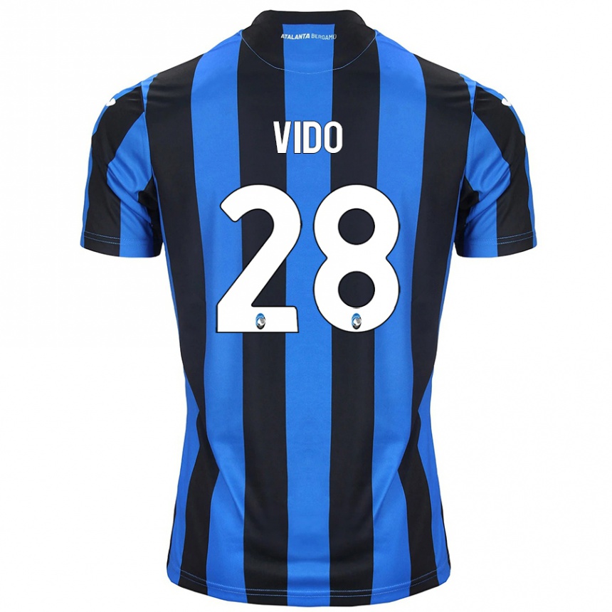 Niño Fútbol Camiseta Luca Vido #28 Azul Negro 1ª Equipación 2024/25 México