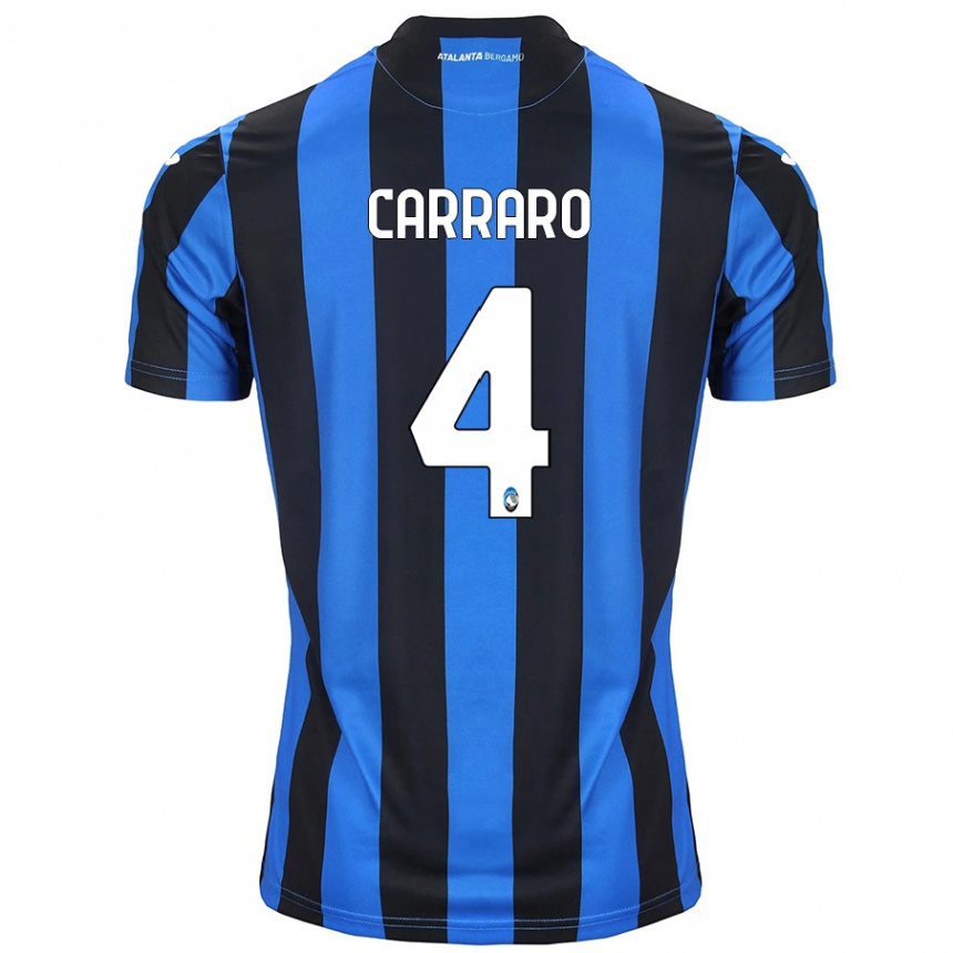 Niño Fútbol Camiseta Marco Carraro #4 Azul Negro 1ª Equipación 2024/25 México