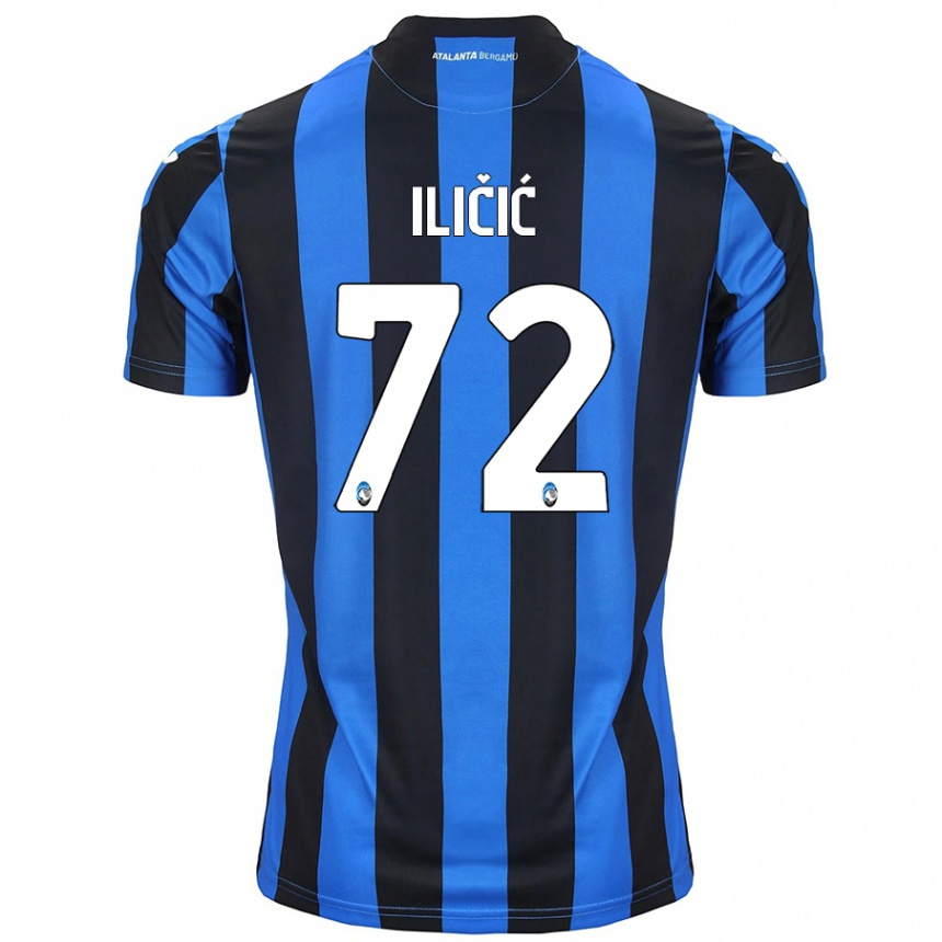 Niño Fútbol Camiseta Josip Ilicic #72 Azul Negro 1ª Equipación 2024/25 México