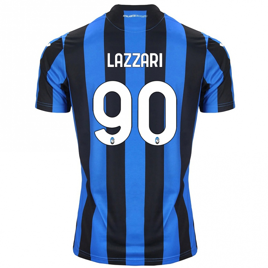 Niño Fútbol Camiseta Ilaria Lazzari #90 Azul Negro 1ª Equipación 2024/25 México