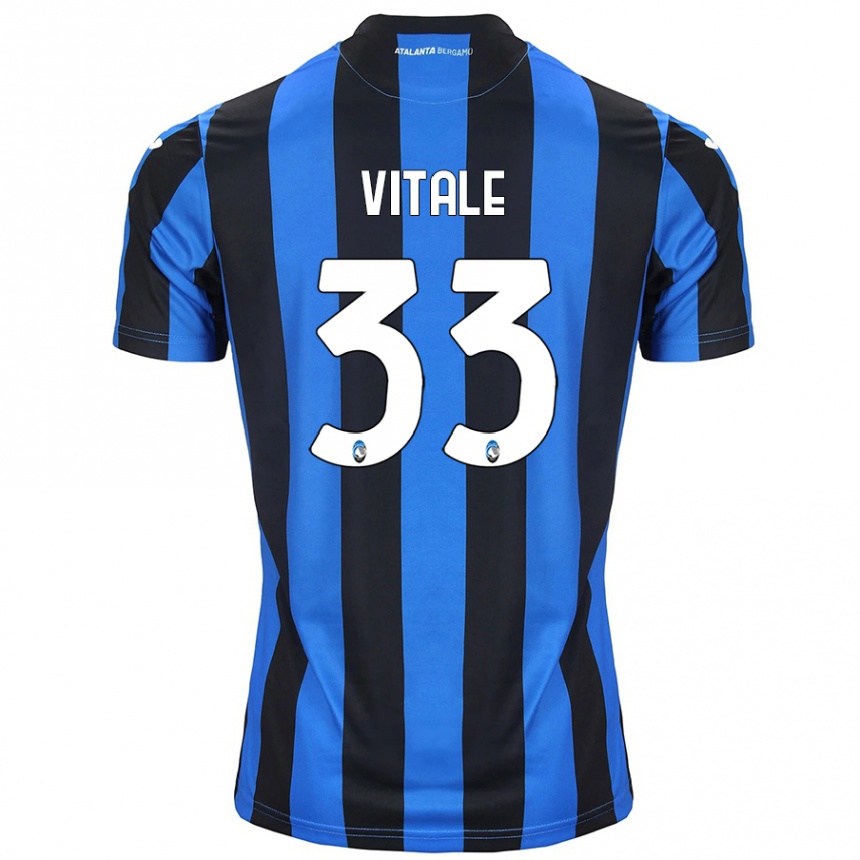 Niño Fútbol Camiseta Francesca Vitale #33 Azul Negro 1ª Equipación 2024/25 México