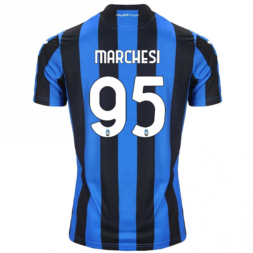 Niño Fútbol Camiseta Silvia Marchesi #95 Azul Negro 1ª Equipación 2024/25 México