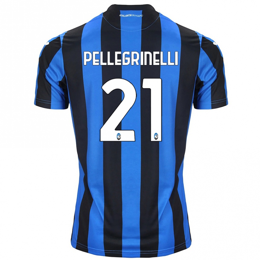 Niño Fútbol Camiseta Giorgia Pellegrinelli #21 Azul Negro 1ª Equipación 2024/25 México