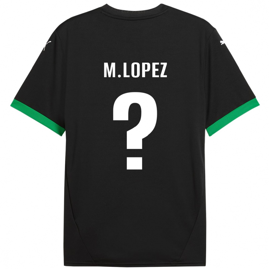 Niño Fútbol Camiseta Maxime López #0 Negro Verde Oscuro 1ª Equipación 2024/25 México