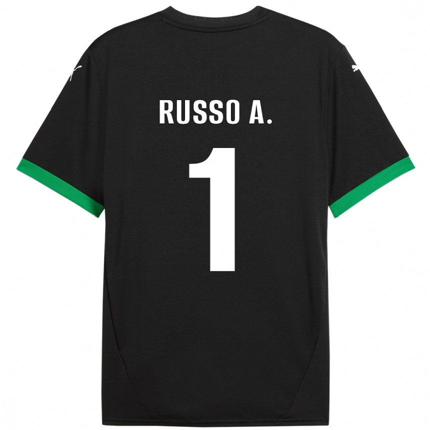 Niño Fútbol Camiseta Alessandro Russo #1 Negro Verde Oscuro 1ª Equipación 2024/25 México