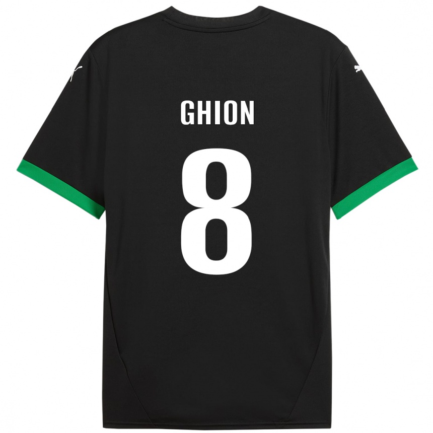 Niño Fútbol Camiseta Andrea Ghion #8 Negro Verde Oscuro 1ª Equipación 2024/25 México