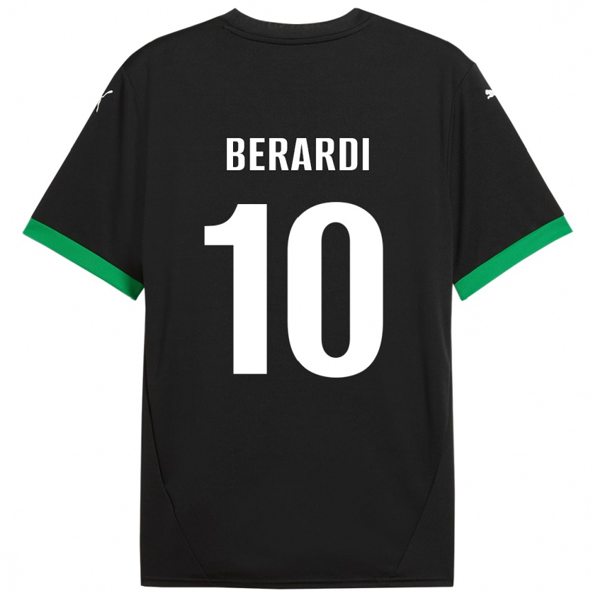 Niño Fútbol Camiseta Domenico Berardi #10 Negro Verde Oscuro 1ª Equipación 2024/25 México