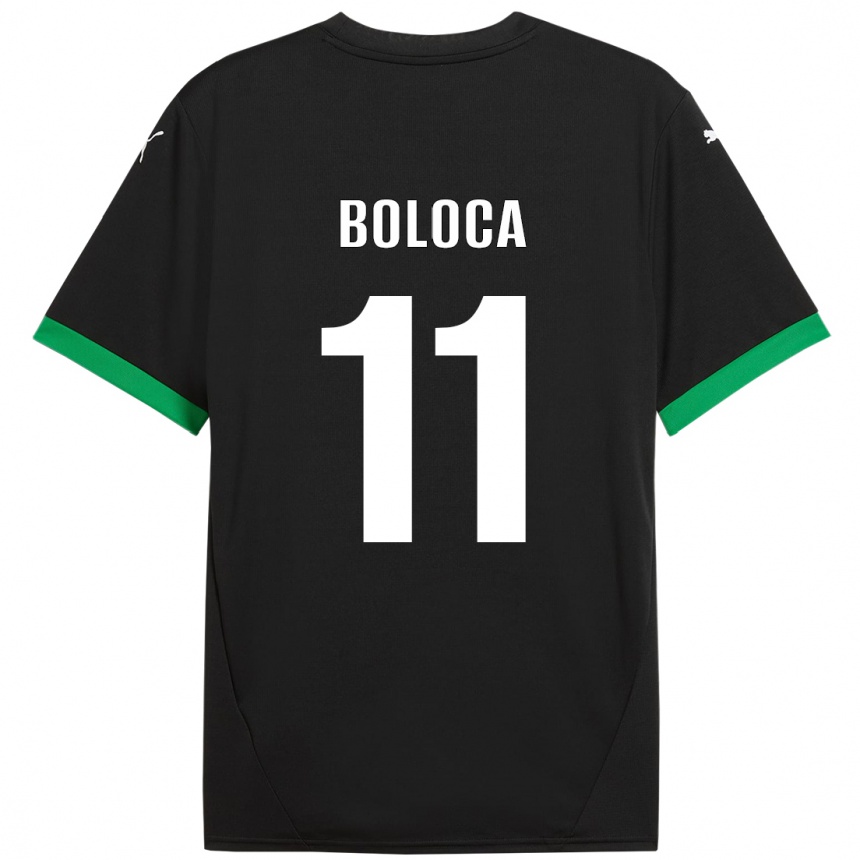 Niño Fútbol Camiseta Daniel Boloca #11 Negro Verde Oscuro 1ª Equipación 2024/25 México