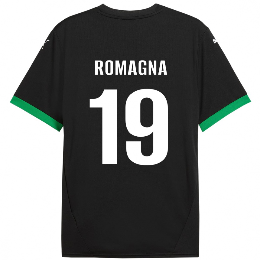 Niño Fútbol Camiseta Filippo Romagna #19 Negro Verde Oscuro 1ª Equipación 2024/25 México