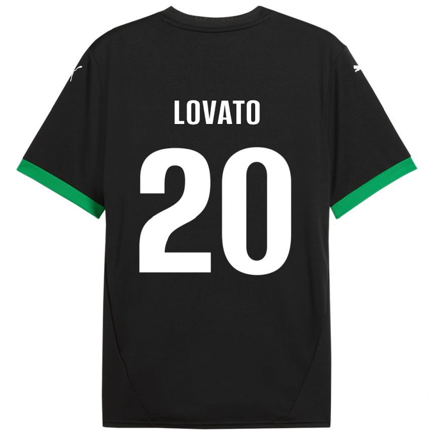 Niño Fútbol Camiseta Matteo Lovato #20 Negro Verde Oscuro 1ª Equipación 2024/25 México