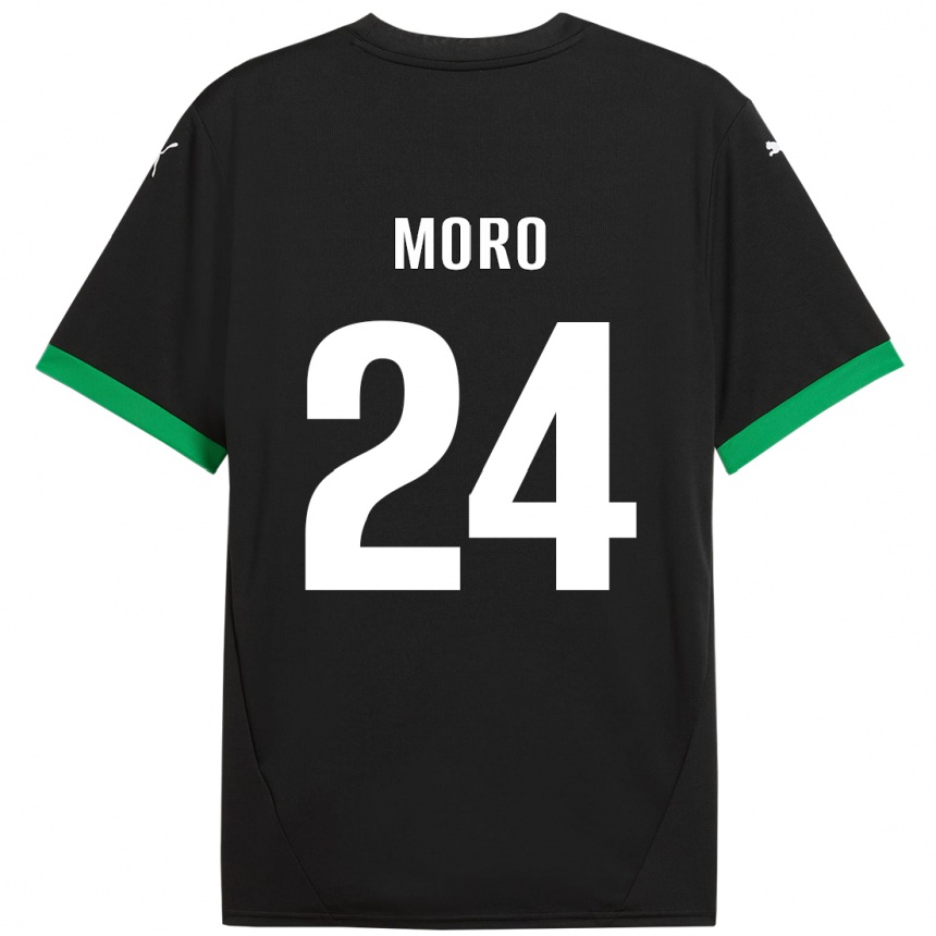 Niño Fútbol Camiseta Luca Moro #24 Negro Verde Oscuro 1ª Equipación 2024/25 México