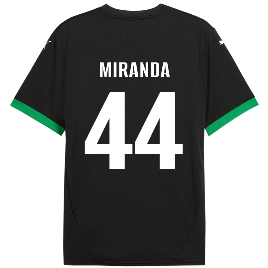 Niño Fútbol Camiseta Kevin Miranda #44 Negro Verde Oscuro 1ª Equipación 2024/25 México