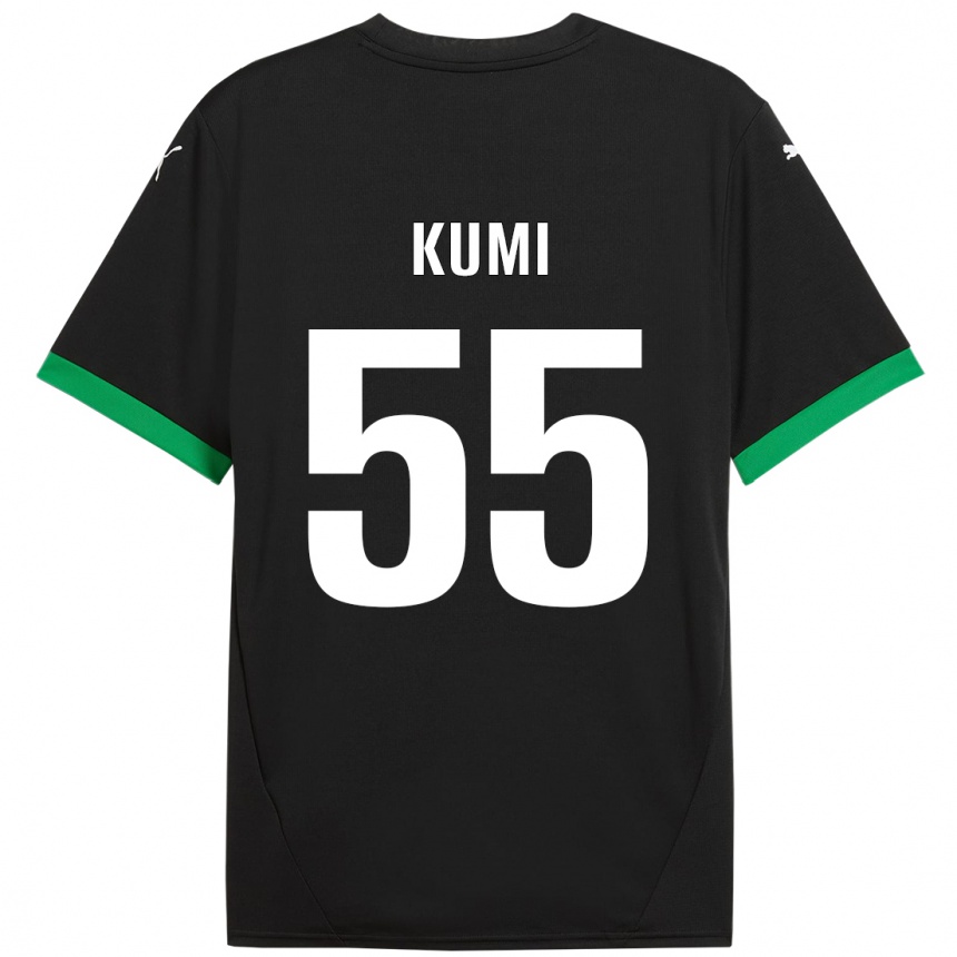 Niño Fútbol Camiseta Justin Kumi #55 Negro Verde Oscuro 1ª Equipación 2024/25 México