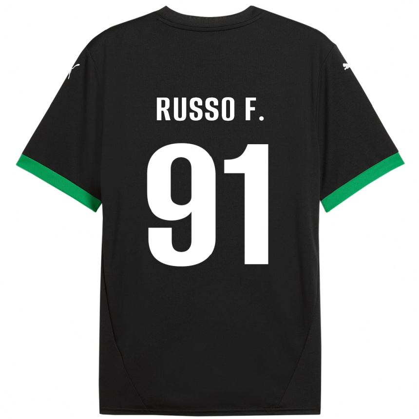 Niño Fútbol Camiseta Flavio Russo #91 Negro Verde Oscuro 1ª Equipación 2024/25 México